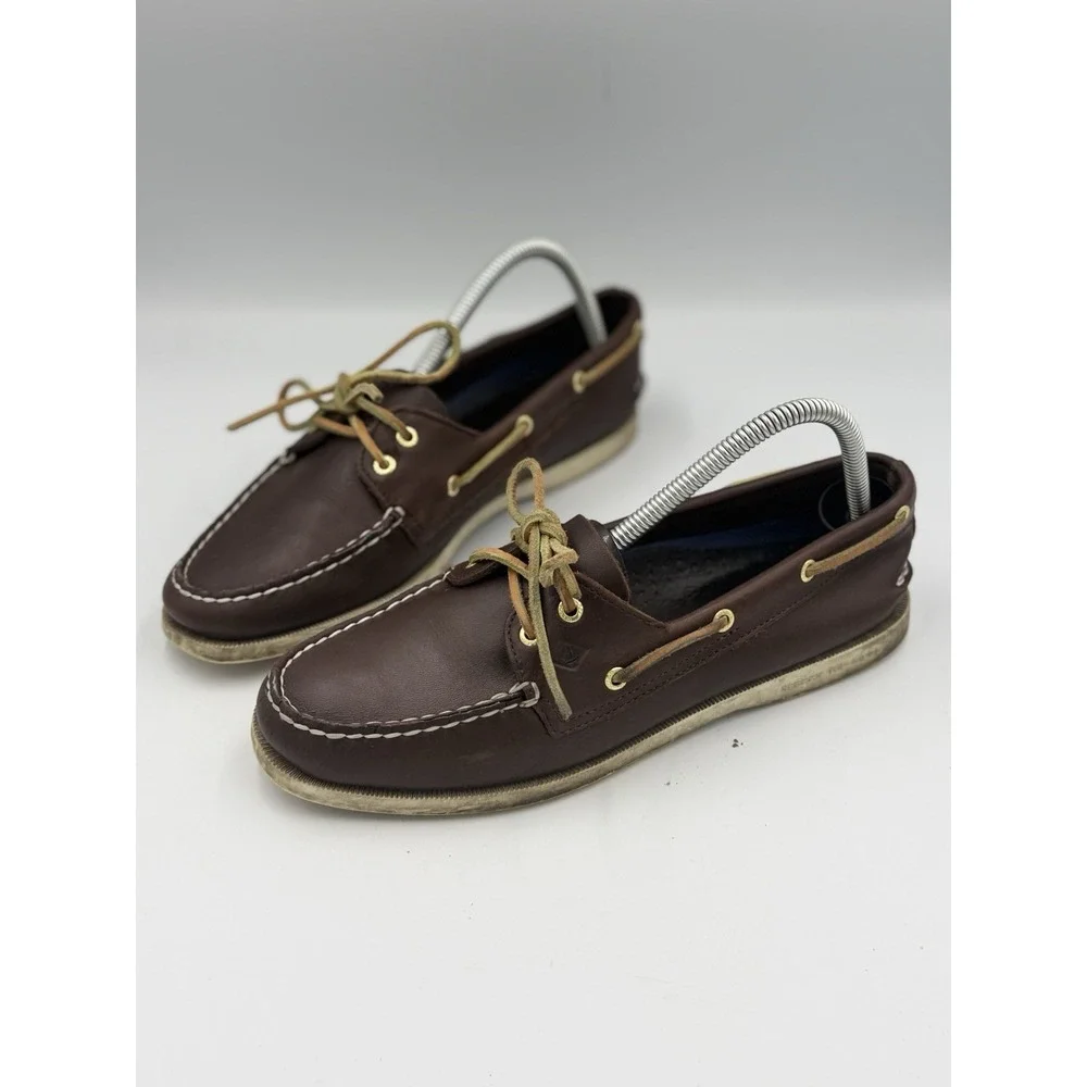 Sperry Top-Sider Women's Brown Leather 2-Eye Boat Shoes Style 9195017 Size 9M
